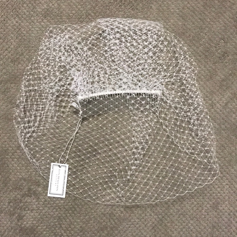 Wedding large comb bridal birdcage veil.